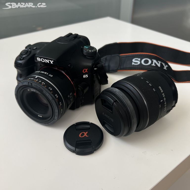 Sony Alpha A65 DSLR fotoaparát + dva objektivy