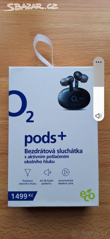 Nová bezdrátová sluchátka O2 pods plus