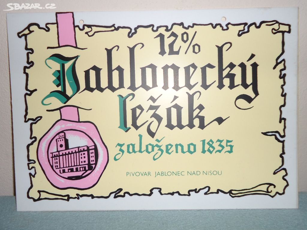 Reklamní originální cedule Jabloneckého piva