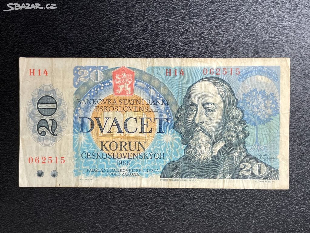 Bankovka 20 korun 1988 - ČSSR