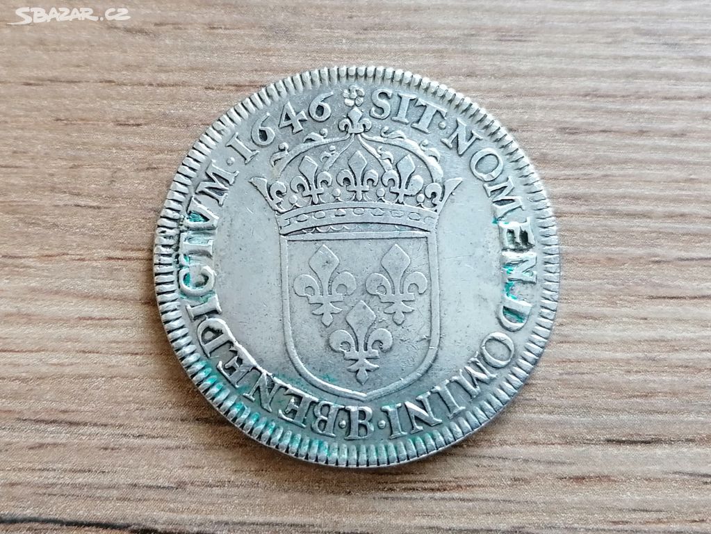 Stříbro 1/2 Ecu 1646 Ludvík XIV. stříbrná mince
