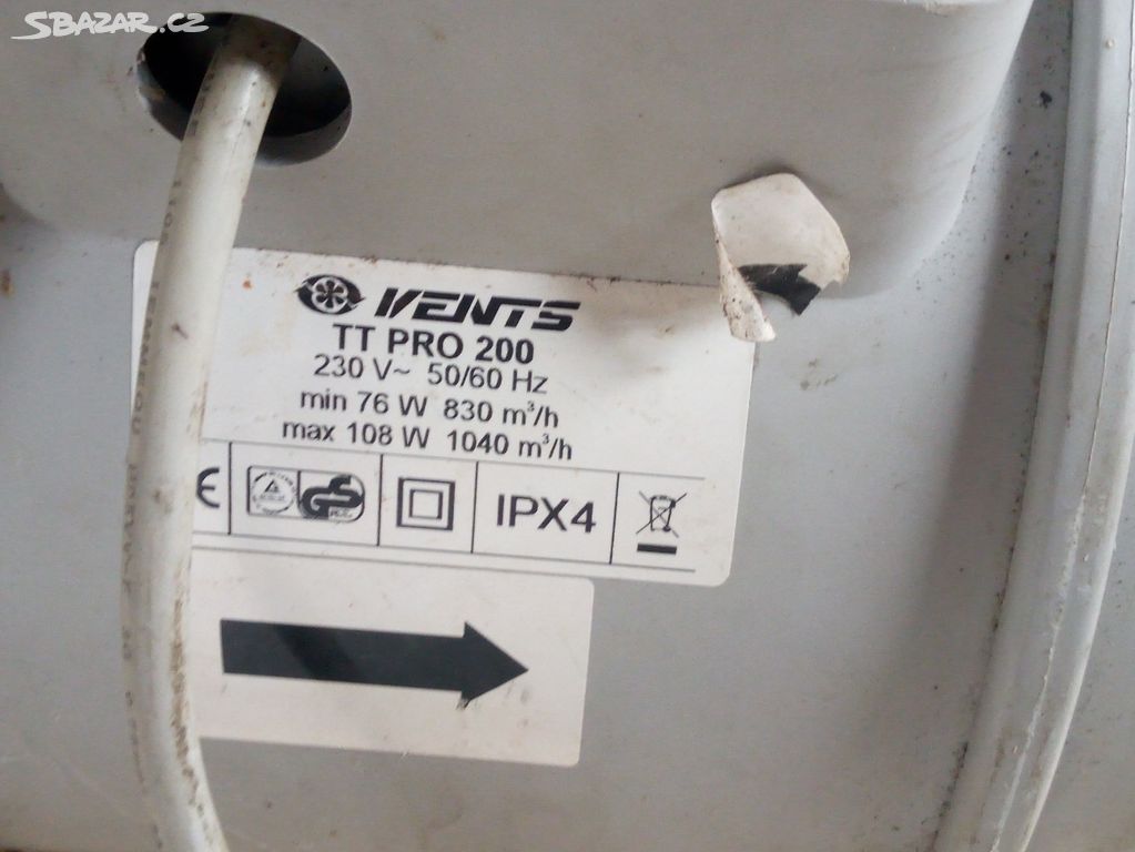 Ventilátor VENTS TT PRO 200 potrubní