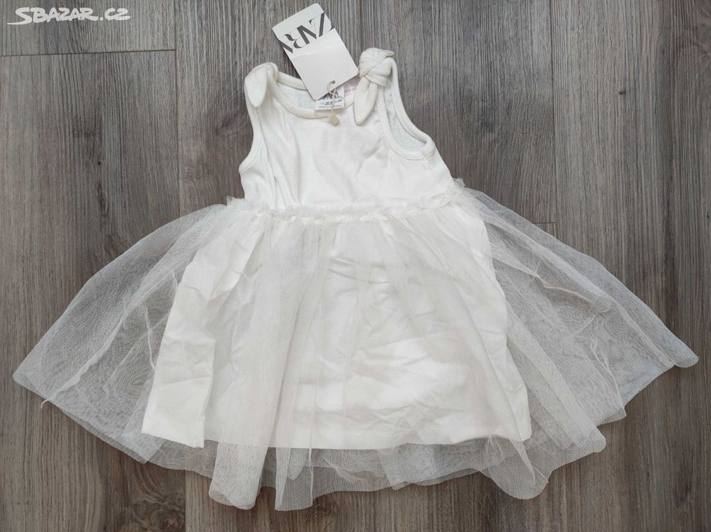 Dívčí bílé slavnostní šaty Zara vel. 86 NOVÉ