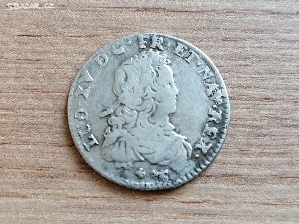 Francie stříbro 1/6 Ecu 1721 Ludvík stříbrná mince