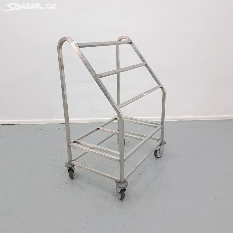 Nerezový vozík na příbory / tácy 123x90x63 cm