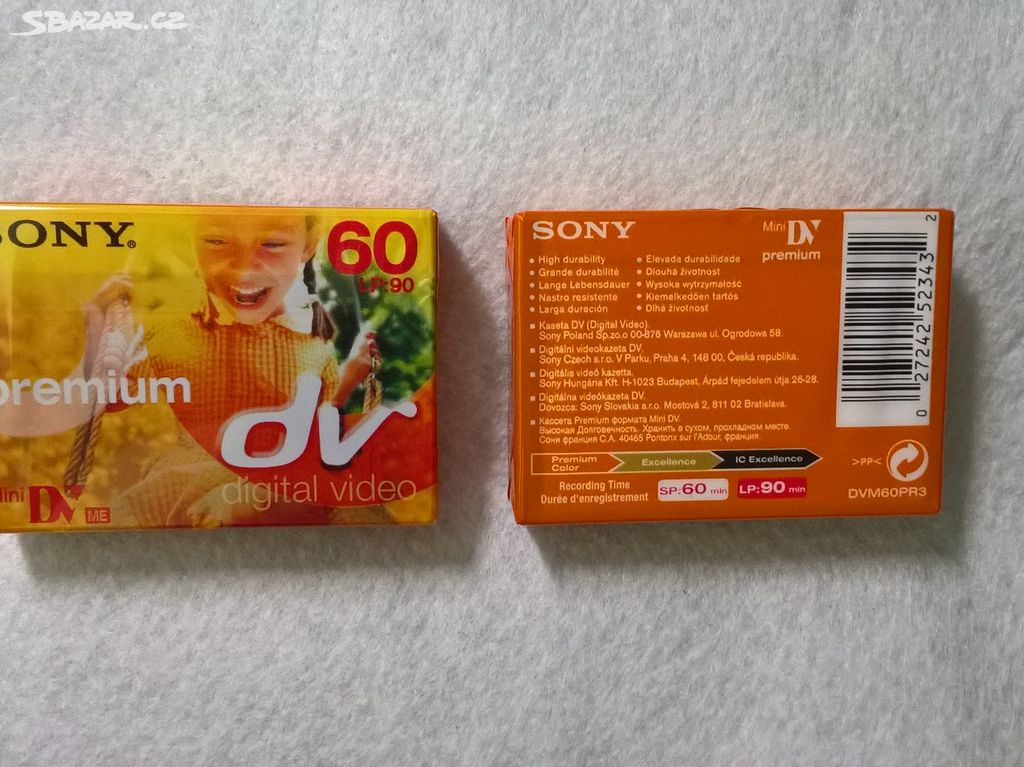 Sony miniDV kazeta premium nová 60min 2 kusy