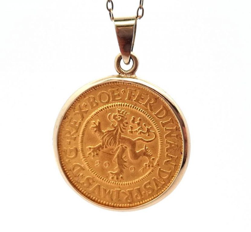 Zlatý přívěs s mincí - svatov. dukát 2004 (16872)