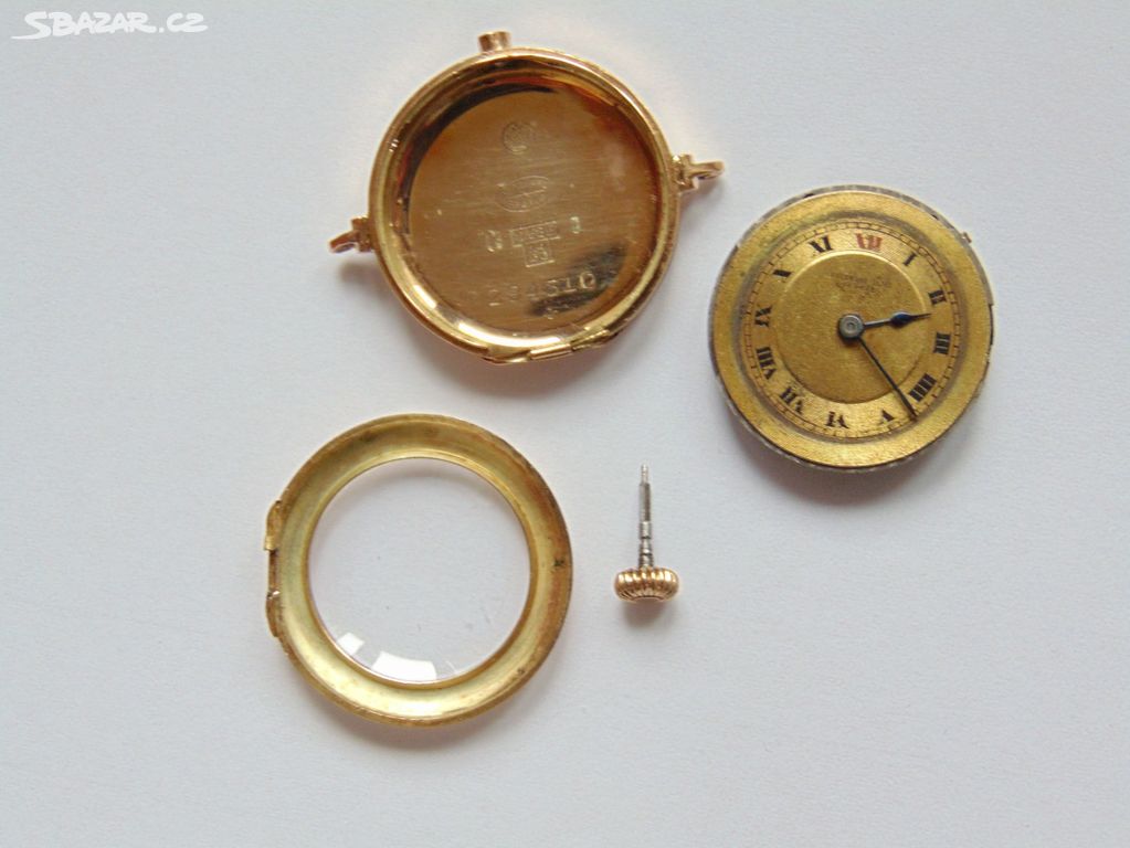 Starožitné zlaté náramkové hodinky  čtěte popis