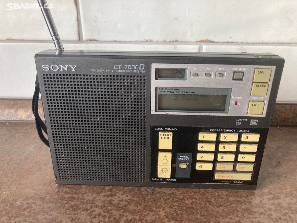 SONY ICF 7600D - světové rádio, sběratelské