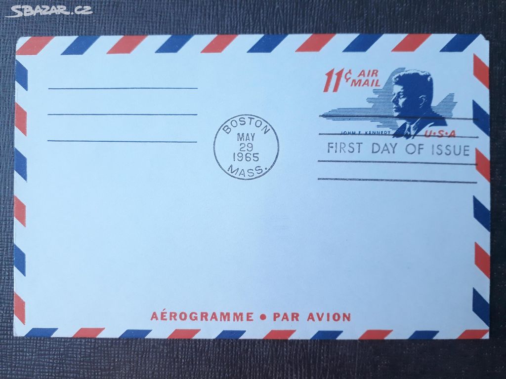Kennedy - letecká pošta 1965 - nepoužitá obálka