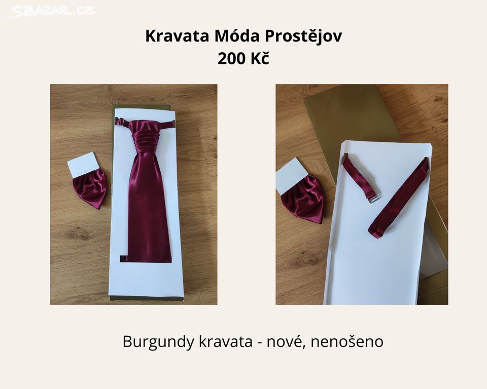 Burgundy kravata - nová, nenošeno