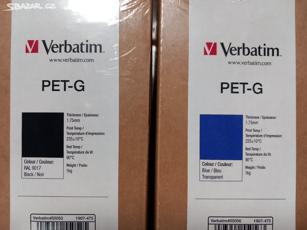 10 ks Filamenty Verbatim PET - G 1,75/1kg