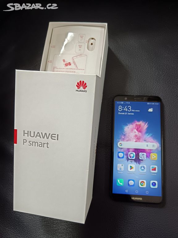 Mobil Huawei P smart, sklíčko, pouzdro, krabice