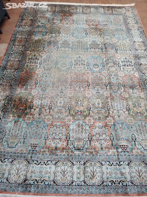 Perský koberec orig hedvábný vintage 340 x 240 cm