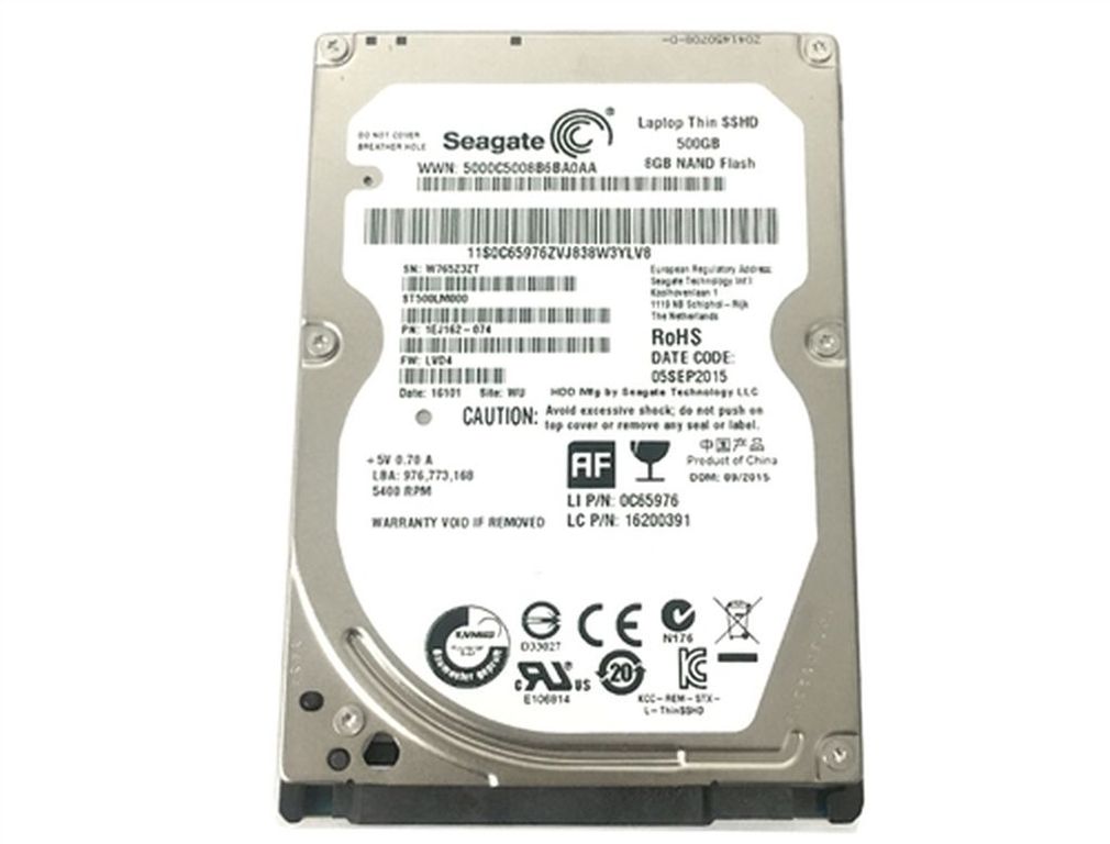 Harddisk 2,5" 500GB Seagate ST500 SSHD-8GB hybrid