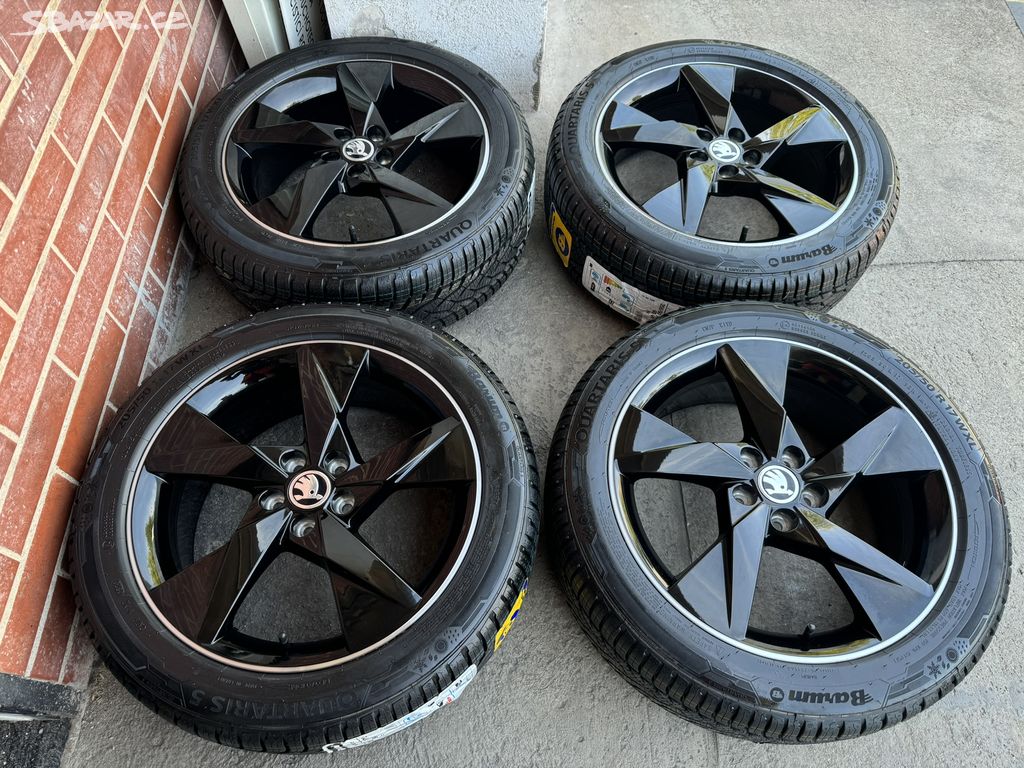 Alu 17" 5x100,škoda " Volans Black "NOVÉ +pneu,DPH