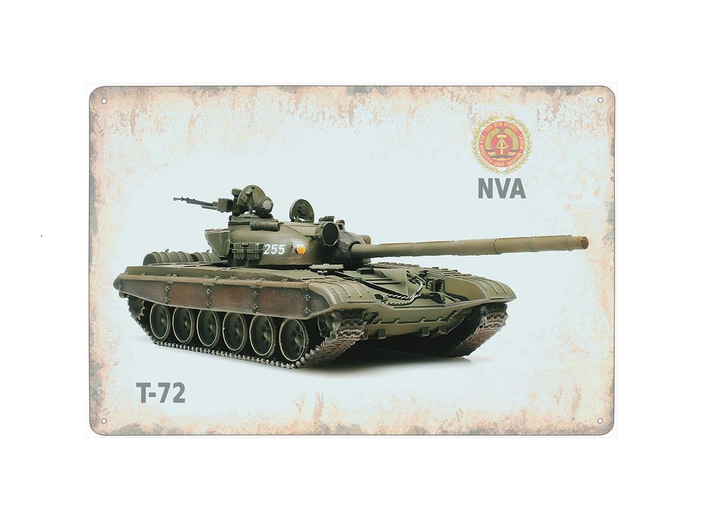 plechová cedule - tank T-72 (Východní Německo)