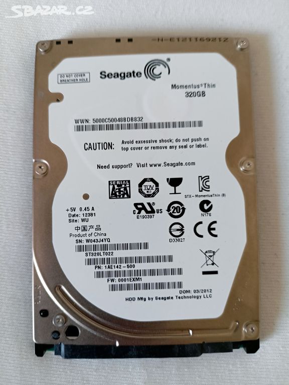 2,5" HDD Seagate Momentus Thin 320GB -tloušťka 7mm