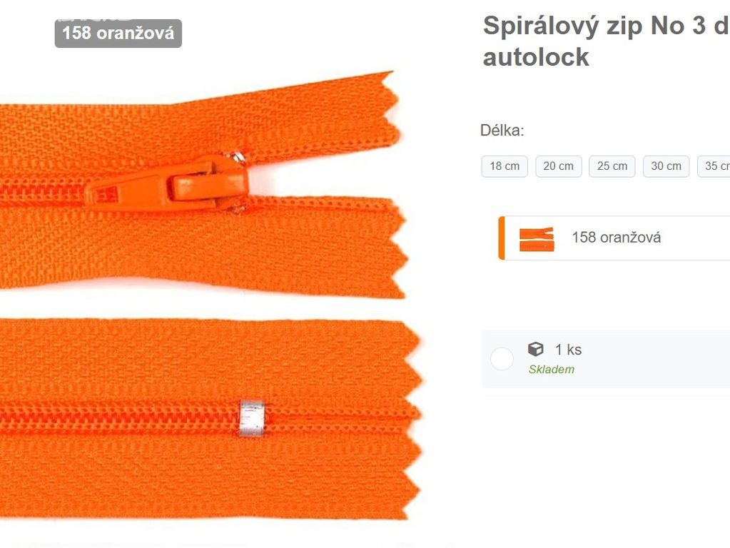 Spiralovy zip oranzovy