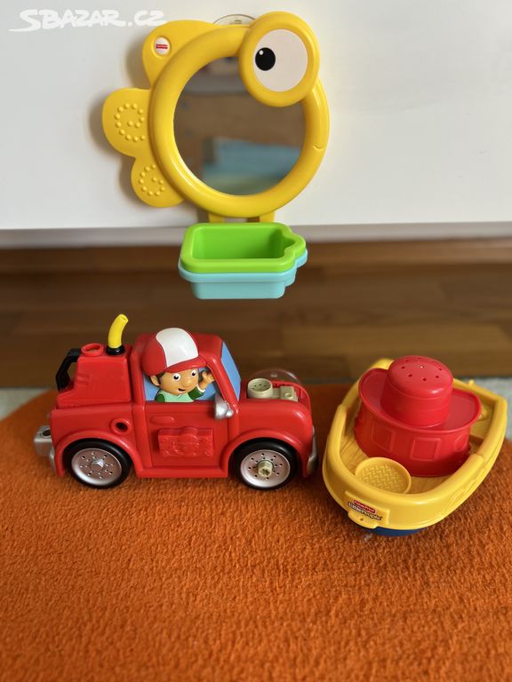 Fisher Price hračky do vany/bazénu loďka, auto