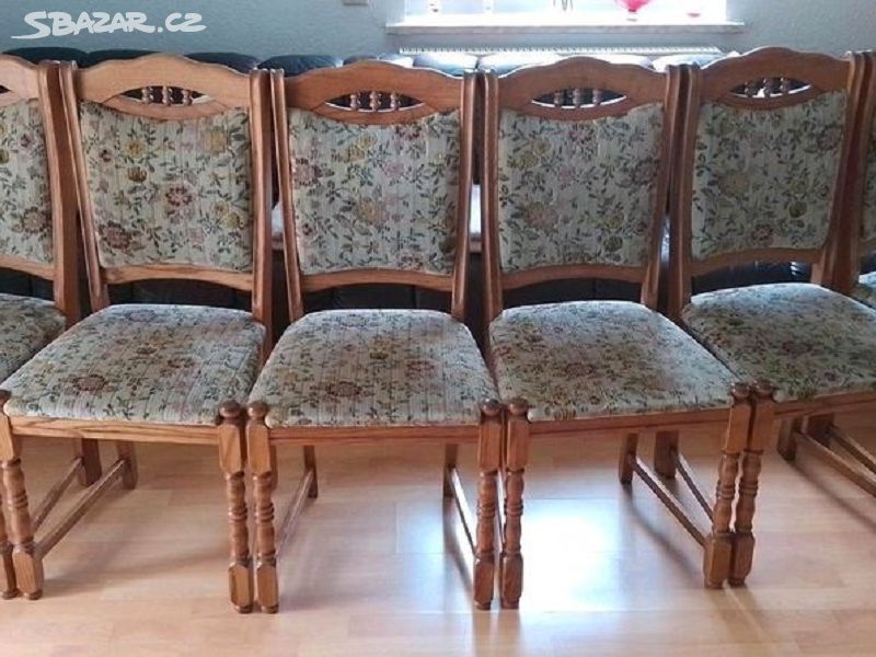 Židle rustikální 6 kusů - pěkný a stabilní stav