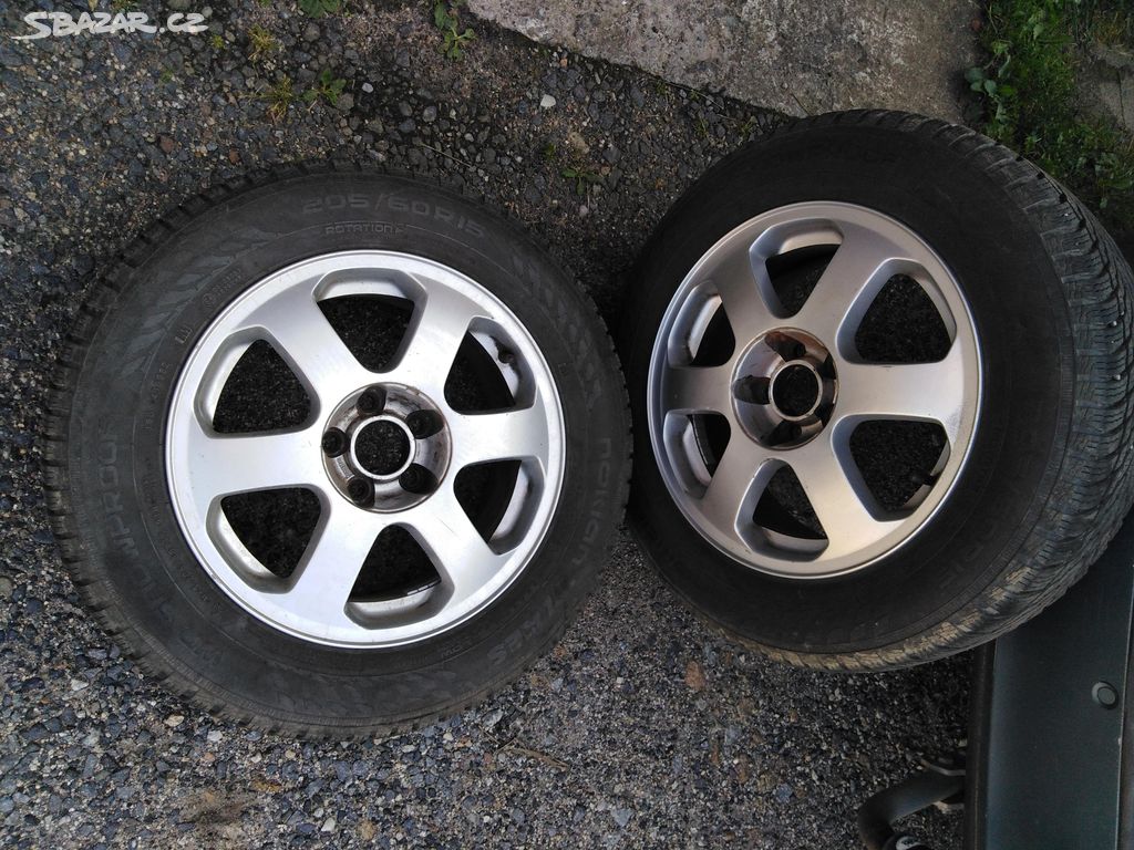 2x ráfky disky alu 5x100 6,5Jx15 ET43 + 205/60 R15