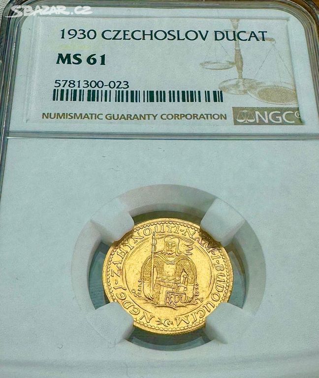 SVATOVÁCLAVSKÝ 1 DUKÁT 1930 - NGC - MS61- VZÁCNÝ