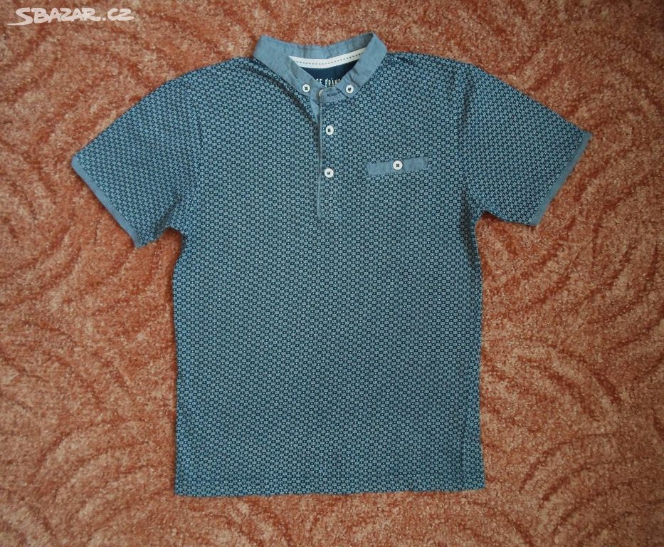 Modré tričko triko s límečkem polo - 134