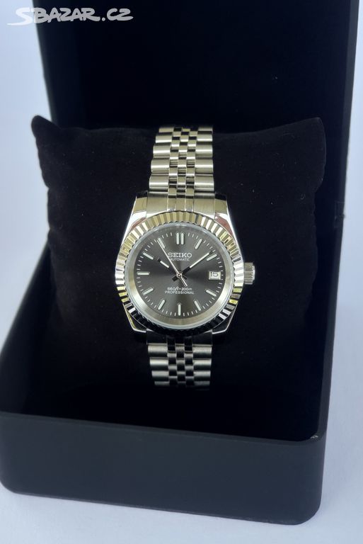 Seiko Mod Datejust sunburst grey 2 dial