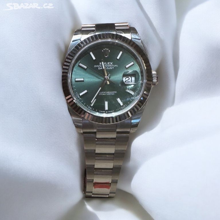 Rolex Datejust 41mm Green Mint White Gold/Steel