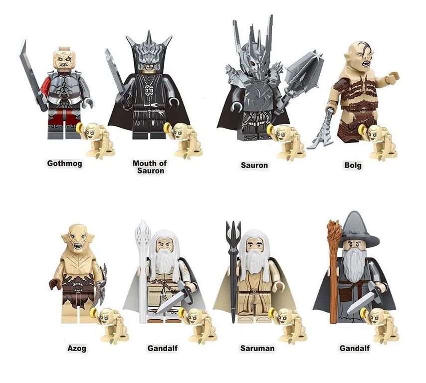 8 figur Gandalf aj s LEGO kompatibilní Pán prstenů