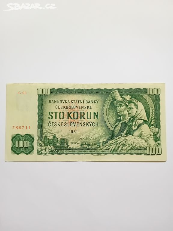 Bankovka 100 korun 1961