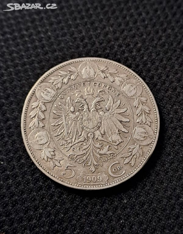 5 koruna 1909 Schwartz FJI RU č.2