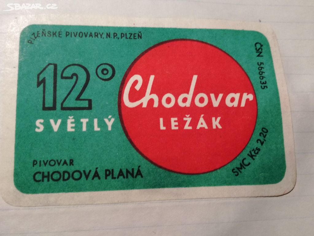 etiketa pivovar Chodovar z dob ČSSR - více druhů.