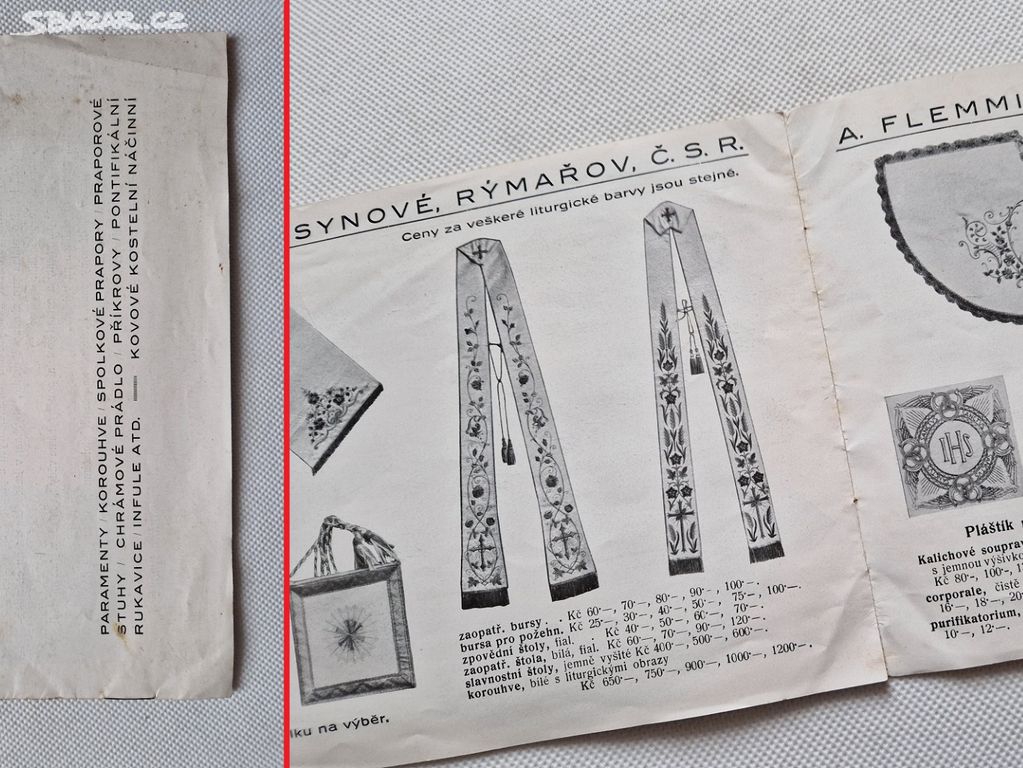 Starý reklamní katalog Flemmich Rýmařov tkalcovna