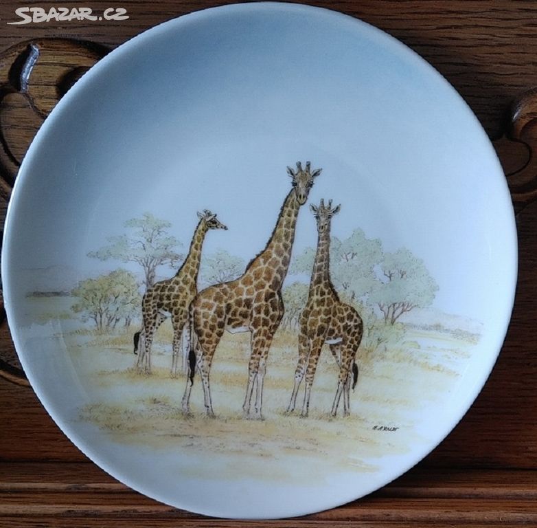 Žirafa Dekorativní talíř zn. R WUNSIEDEL Bavaria