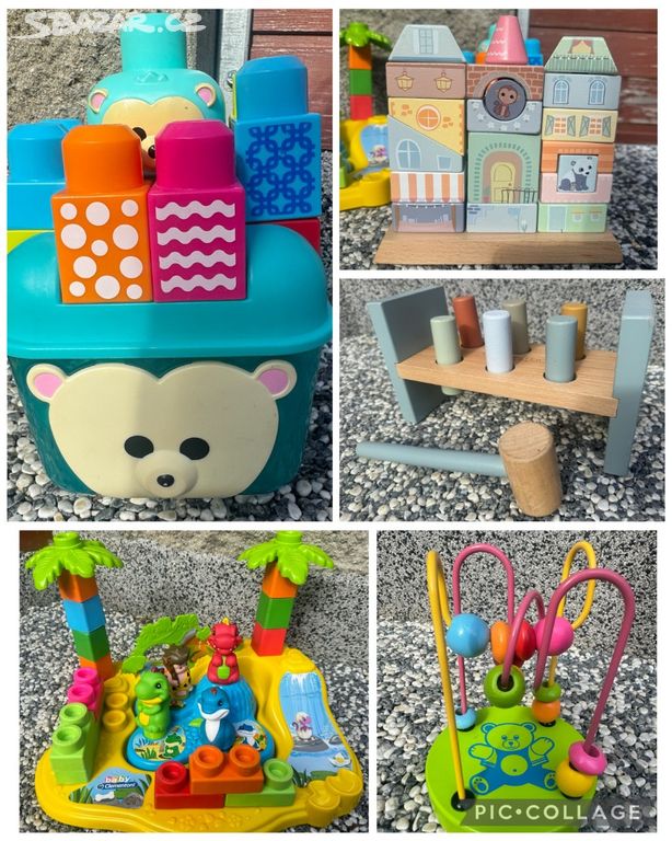 Hračky (některé i dřevěné) pro malé děti