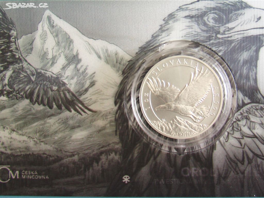 Stříbrná(Ag999) mince Orel 2023 - číslovaný blistr