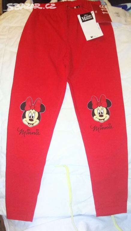 Nové leginy 116 červené Minnie mouse Disney