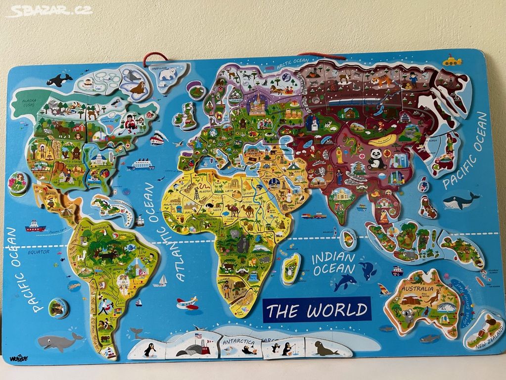 Mapa světa - magnetické puzzle