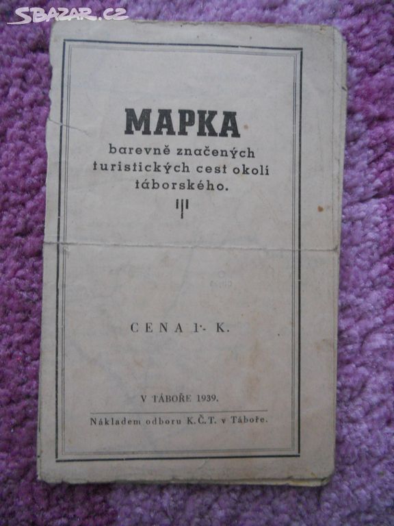 Seznam cest Tábor turistický klub, z r. 1939