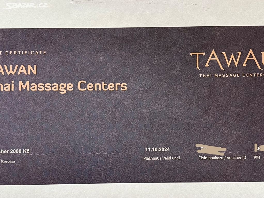 Dárkový poukaz na masáž TAWAN