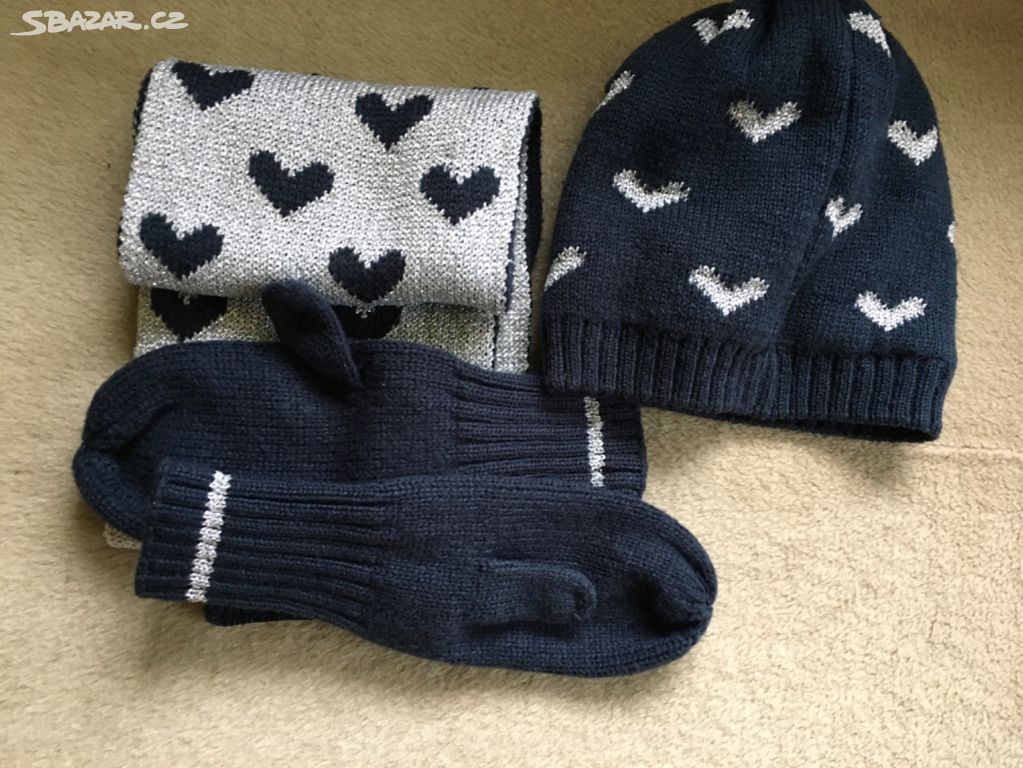 Set šála, rukavice, zimní čepice velikost 98/104