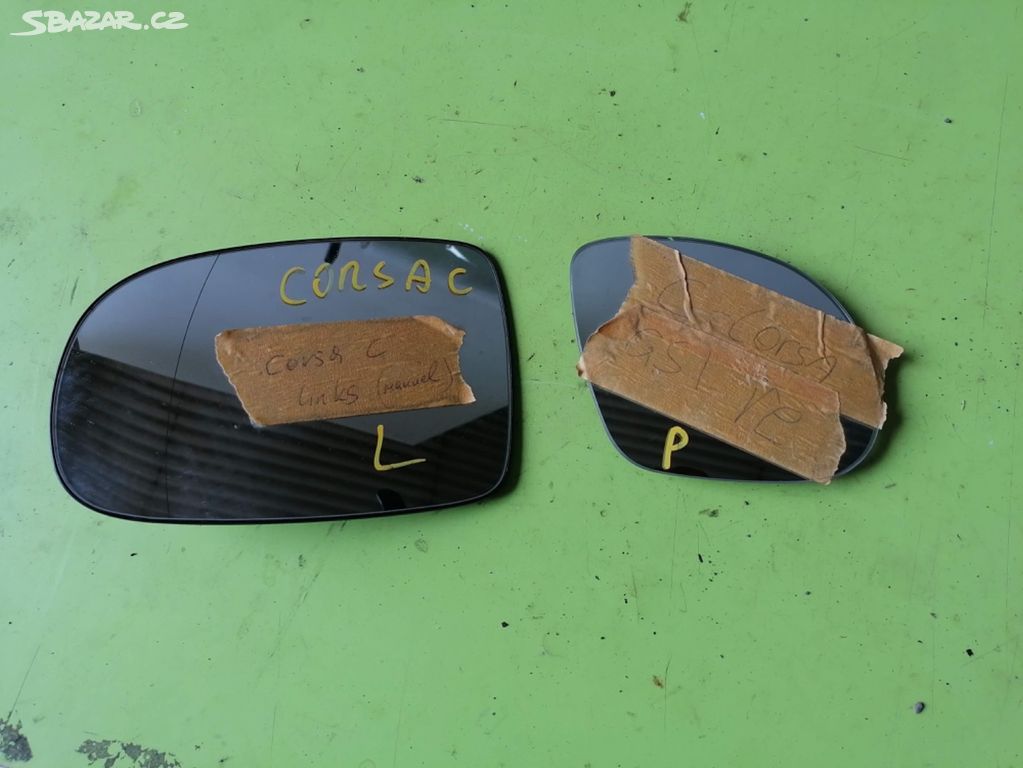 Sklo zpětného zrcátka Opel Corsa C