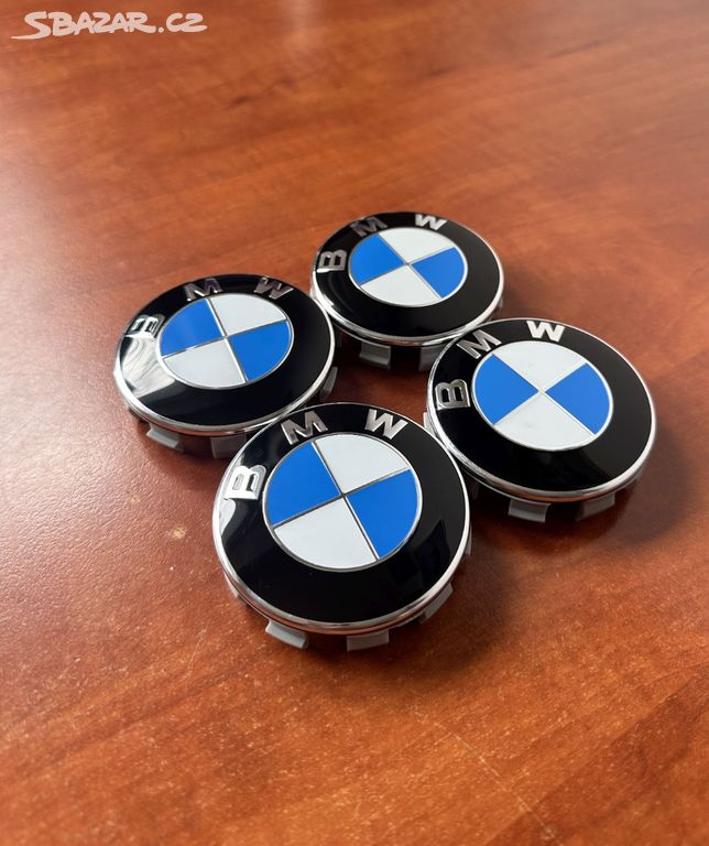 NOVÉ středové krytky (pokličky) BMW 68/65mm modré
