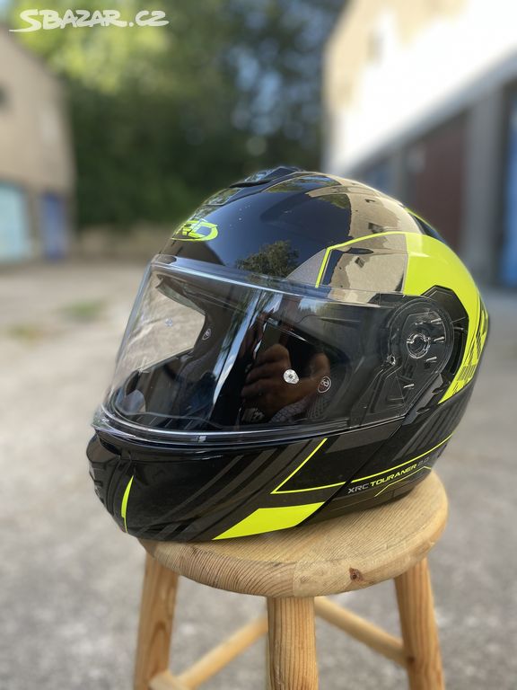 Výklopná moto helma XRC Touraner 2.0 black/fluo