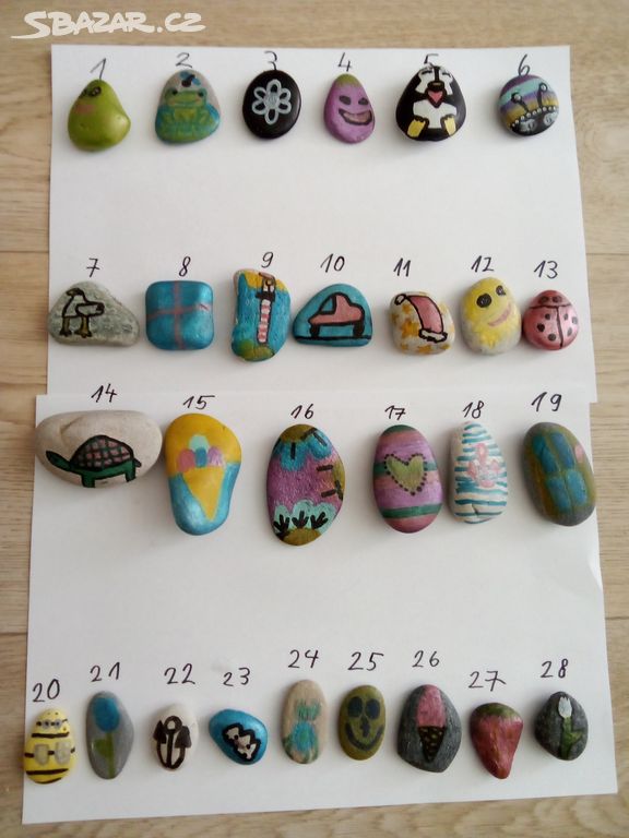 Malované kamínky pro štěstí od dětí