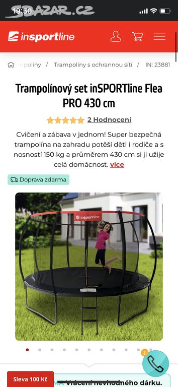 Trampolína Insportline set Flea Pro 430 cm NOVÁ