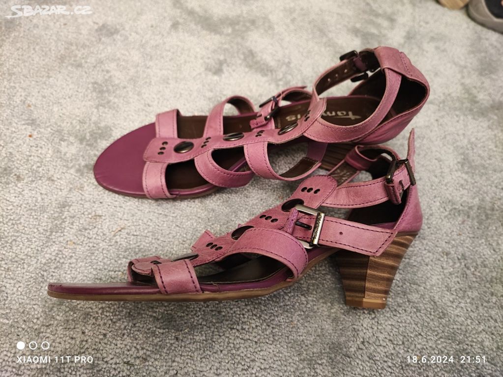 Tamaris krásné kvalitní kožené letní boty vel 38