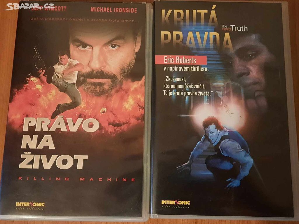 VHS videokazety, originál i na přehrátí.